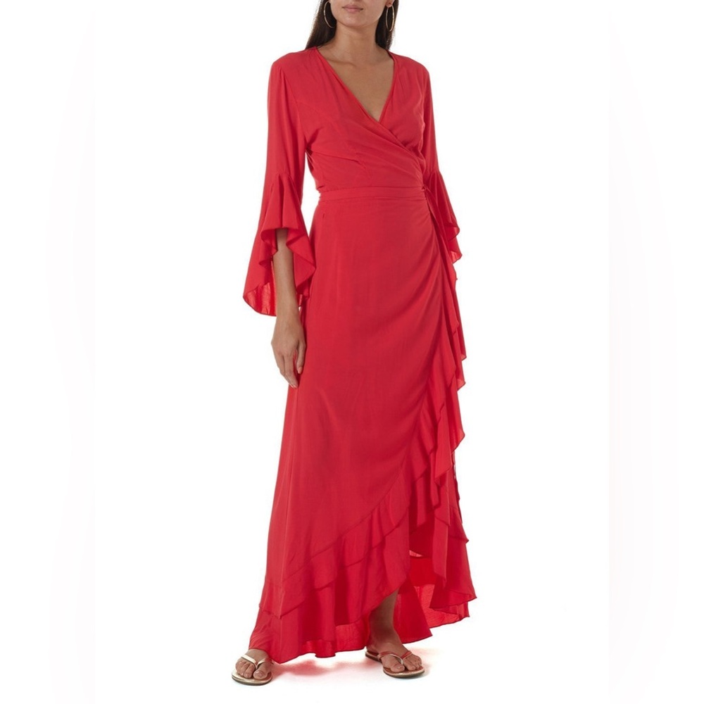 🖤 Melissa Odabash Cheryl Red Wrap Dress